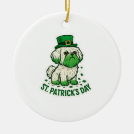 Vintage Shih Tzu Leprechaun St.Patrick's Day セラミックオーナメント