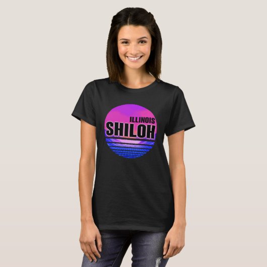 Vintage Shiloh  Vaporwave Illinois Tシャツ (正面フル)