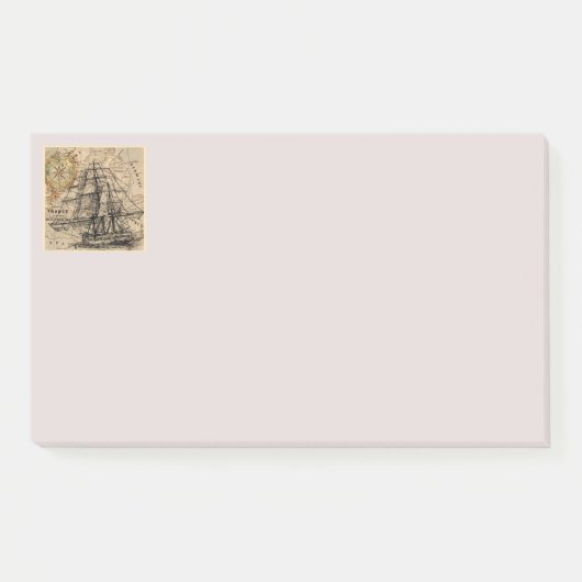 Vintage Ship And Map ポストイット (正面)