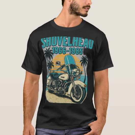 Vintage Shovelhead Motorcycle Tee Tシャツ (正面)