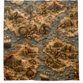 Vintage shower curtain シャワーカーテン (正面)