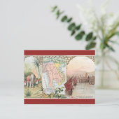 Vintage Siam Thailand Map ポストカード (スタンド正面)