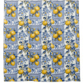 Vintage Sicilian Garden Lemons シャワーカーテン (正面)