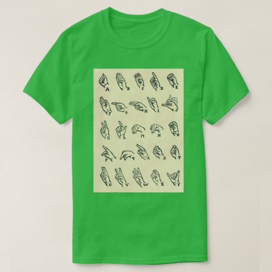 Vintage Sign Language Chart Tシャツ (デザイン正面)
