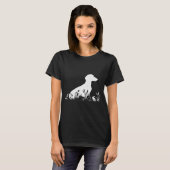 Vintage Silhouette Dachshund Shirt Women, Cute Dog Tシャツ (正面フル)