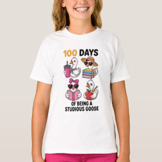 Vintage Silly Goose 100 Days Of School Celebration Tシャツ