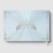 Vintage Silver Border & Tiara - Pastel Blue ゲストブック (裏面)
