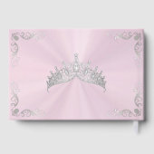 Vintage Silver Border & Tiara - Pastel Pink ゲストブック (裏面)