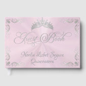 Vintage Silver Border & Tiara - Pastel Pink ゲストブック (正面)