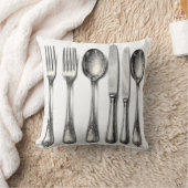 Vintage Silverware Ornate Flatware Kitchen  クッション (ブランケット)