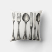 Vintage Silverware Ornate Flatware Kitchen  クッション (裏面)