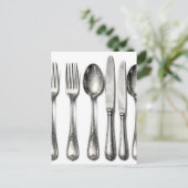 Vintage Silverware Ornate Flatware Kitchen ポストカード (スタンド正面)