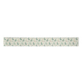 Vintage Simple Bunny Silhouettes Hearts Pattern サテンリボン (正面)
