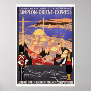Vintage Simplon Orient Express to Constantinople ポスター