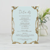 Vintage Simply Icy Blue Wedding Details II 招待状 (スタンド正面)