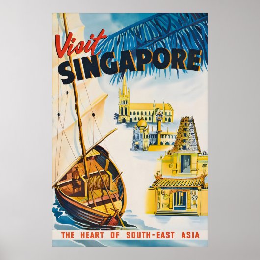 Vintage Singapore Travel Poster Print, Southeast ポスター (正面)