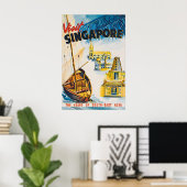 Vintage Singapore Travel Poster Print, Southeast ポスター (ホームオフィス)