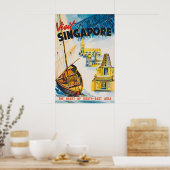 Vintage Singapore Travel Poster Print, Southeast ポスター (キッチン)