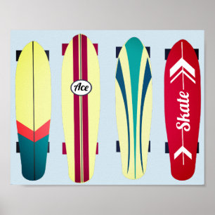 Vintage Skateboards ポスター