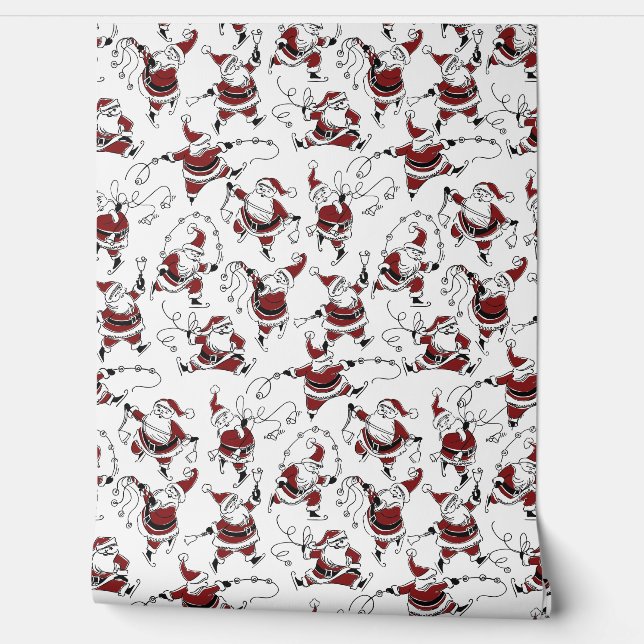 Vintage Skating Santa Wallpaper 壁紙 (ほどく)