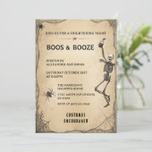 Vintage Skeleton & Booze Adult Halloween Party 招待状 (スタンド正面)