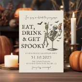 Vintage Skeleton Halloween Party Invitation 招待状