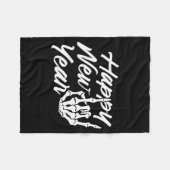 Vintage Skeleton Happy New Year Eve  フリースブランケット (正面(横))