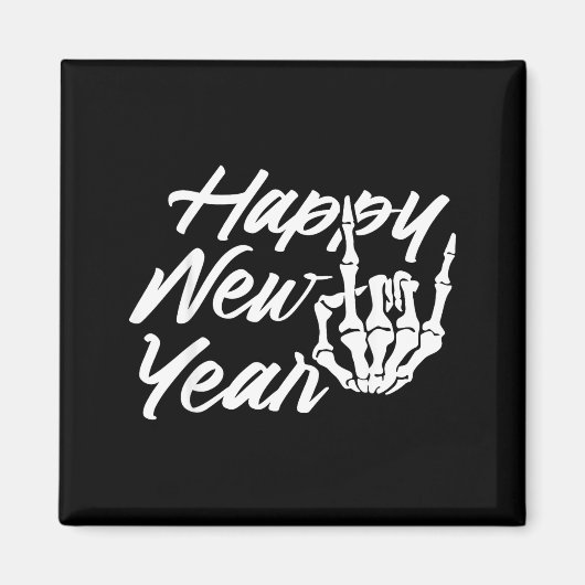 Vintage Skeleton Happy New Year Eve  マグネット (正面)