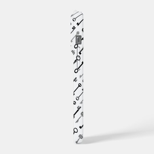 Vintage Skeleton Keys Pattern iPhoneケース (左側面)