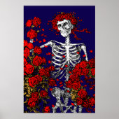 Vintage Skeleton & Roses ポスター (正面)