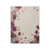 Vintage Skeleton Skull Love Red Rose Collage ノートパッド (回転)