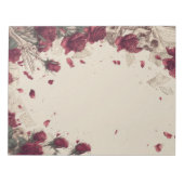 Vintage Skeleton Skull Love Red Rose Collage ノートパッド (正面)
