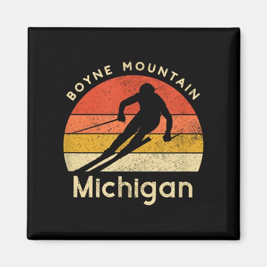Vintage Ski Boyne Mountain Michigan Mountain  マグネット (正面)