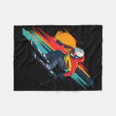 Vintage Ski Racer Design - Retro  フリースブランケット (正面(横))