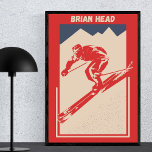 Vintage Ski Utah Resort Brian Head ポスター<br><div class="desc">A Vintage Geometric Ski Poster for the famous North American mountain village and ski resort Brian Head in Utah,  United States,  North America. Perfect for skiers,  snow and mountain lovers.</div>