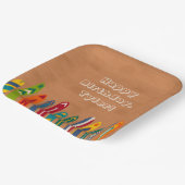 Vintage Skis Custom Message Skiers Party ペーパープレート (傾斜あり)