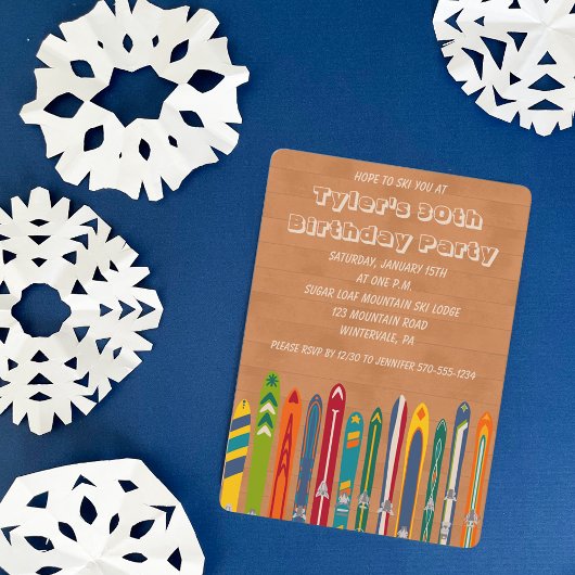 Vintage Skis Custom Skiing Themed Party 招待状