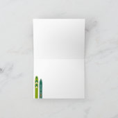 Vintage Skis Customizable Message サンキューカード (内部)