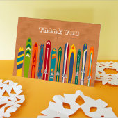 Vintage Skis Customizable Message サンキューカード