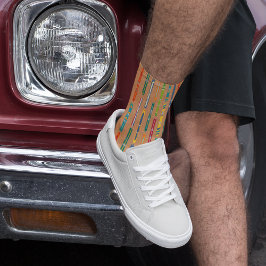 Vintage Skis Light Brown Patterned ソックス