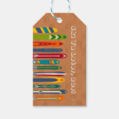 Vintage Skis on Brown Personalized Message ギフトタグ (正面)