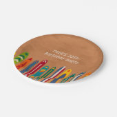 Vintage Skis Personalized Skiers Party ペーパープレート (アングル)