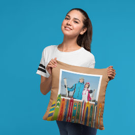 Vintage Skis Photo Keepsake クッション