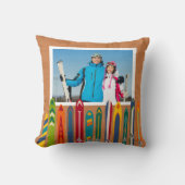 Vintage Skis Photo Keepsake クッション (正面)