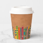 Vintage Skis Winter Themed Custom Party 紙コップ (裏面)