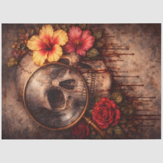 Vintage Skull Magnifying Glass, Gothic Skul 薄葉紙