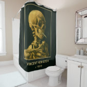 Vintage Skull Smoking – Unique Van Gogh Inspired  シャワーカーテン (インサイチュ)