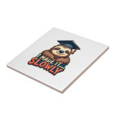 Vintage Sleepy Sloth Graduation Cute Animal Design タイル (側面)
