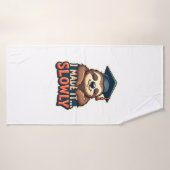 Vintage Sleepy Sloth Graduation Cute Animal Design バスタオル (バスタオル)