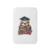 Vintage Sleepy Sloth Graduation Cute Animal Design バスマット (正面縦)